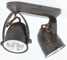 Doppel-Strahlerleiste aus Messing KOMET von Authent, Bild 6: Zweiflammiger Deckenspot aus Messing, Bronze dunkel