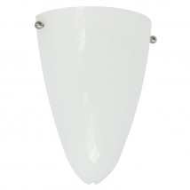 Flache Wandleuchte mit Opalglas in Schildform