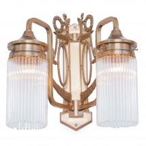 Stile Floreale-Doppel-Wandleuchte mit Kristallglas VENEZIA II