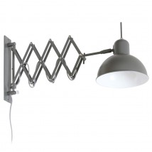 Graue Scherenlampe aus Stahl zur Wandmontage