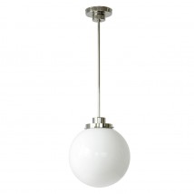 Große 1920er-Jahre-Leuchte mit Opalglaskugel Ø 35–60 cm