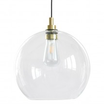 Large Pendant Luminaire with open-bottom bowl glass shade, IP65