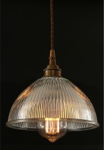 Kleine Hängeleuchte mit Holophanglas-Schirm z.B. für Theken von Aire Lighting, Bild 13