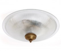 Flache Deckenleuchte aus Holophanglas Ø  30 cm