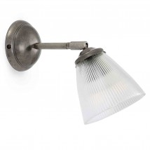 Einstellbare, kleine Wandlampe mit Holophanglas
