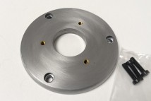 Kleine Gelenkarm-Wandleuchte SIGNAL von Jieldé, Bild 18: Die optional verwendbare Wandplatte, Ø 9 cm, hier in Stahl gebürstet