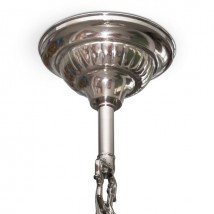 Fünfarmiger Leuchter QUINQUE ECCLESIAE von Art Nouveau Lamps, Bild 18: Der Baldachin in der hochglanz-vernickelten Ausführung