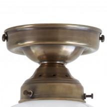 Jugendstil-Deckenleuchte aus Messing mit Glasschale Ø 25 cm von Jugendstil-Leuchtenwerkstatt, Bild 5: Hochwertig verarbeitete Details (hier Alt-Messing)