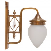 Einflammige Jugendstil-Wandleuchte PANNONIA I von Art Nouveau Lamps, Bild 4: Wandleuchte in Altmessing