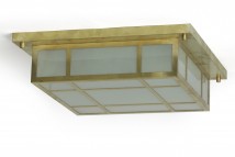 Quadratische vergitterte Kassetten-Deckenleuchte 40 cm von Münchener Laternen, Bild 9: Quadratische Kasten-Deckenleuchte in „Messing natur“