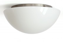 Klassische, flach gewölbte Glas-Deckenlampe Ø 26 cm