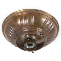 Kleine Jugendstil-Deckenleuchte Tropfen PRAG-8 Ø 18 cm von Art Nouveau Lamps, Bild 9: Die kleine Deckenleuchte, hier ohne Glastropfen fotografiert (antik patiniertes Messing)