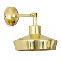 Kleine Schirm-Wandleuchte aus Messing