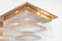 Doppel-Deckenleuchte mit dreireihigem Kristallbehang MONAC 100 x 50 cm von Art Nouveau Lamps, Bild 10: Oberflächenausführung „antik patiniert (Alt-Messing)“