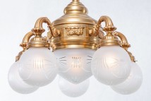 5-armiger Deckenleuchter mit Glaskugeln POPPA II von Art Nouveau Lamps, Bild 8