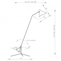 MANTIS Stehleuchte im Mid-Century Design der 50er Jahre von DCW éditions Leuchten, Bild 16