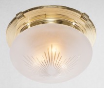 Jugendstil-Deckenleuchte NEW YORK 40 cm von Art Nouveau Lamps, Bild 3: Die Jugendstil-Deckenleuchte Ø 40cm, Messing poliert, mit Dekorschliff