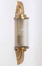 Art Déco Wandleuchte PETIO II von Art Nouveau Lamps, Bild 9: Wandleuchte mit Glasstäben à la Petitot: Modell 1 in Alt-Messing