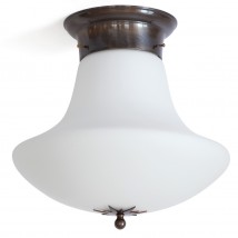 Jugendstil-Deckenleuchte mit matt-opalem Pilz-Glas Ø 25/30/40 cm