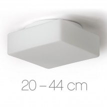 Quadratische Opalglas-Deckenleuchte LINETA, Größen 20 bis 44 cm