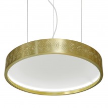 Kunstvolle flache Ring-Hängeleuchte aus Messing Ø 40 cm