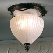 DE 2332 Jugendstil-Deckenleuchte aus Schmiedeeisen Ø 35 cm von Robers Leuchten, Bild 3: Jugendstil-Deckenleuchte aus Schmiedeeisen: Ausführung  in „Patina“