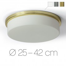 Zeitlose Opalglas-Deckenleuchte ELISA mit Zier-Ring, Ø 25–42 cm