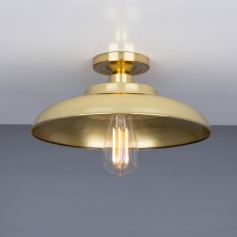 Flache Industrie-Deckenleuchte Ø 32 cm von Aire Lighting, Bild 11: Die flache Industrie-Deckenlampe in der Ausführung Messing poliert