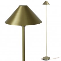 Schlanke Schirm-Stehlampe aus Messing