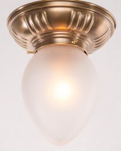 Kleine Jugendstil-Deckenleuchte Tropfen PRAG-8 Ø 18 cm von Art Nouveau Lamps, Bild 6: Kleine, klassisch-schlichte Deckenlampe mit satiniertem Tropfen-Glas