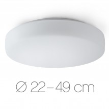 Runde gewölbte Opalglas-Deckenleuchte ELLA, Ø 22–49 cm