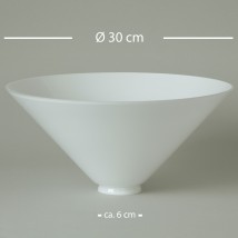Schusterglas: Ersatzglas Ø 30 cm in opalweiß mit Ø 6 cm-Anschluss