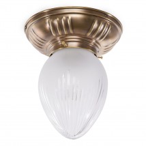 Kleine Jugendstil-Deckenleuchte Tropfen PRAG-8 Ø 18 cm von Art Nouveau Lamps, Bild 4: Die kleine Tropfen-Deckenleuchte Ø 18 cm, mit Stern-Schliff-Glasdekor