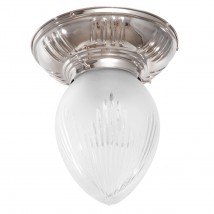 Kleine Jugendstil-Deckenleuchte Tropfen PRAG-8 Ø 18 cm von Art Nouveau Lamps, Bild 7: vernickelt