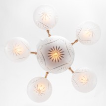 5-armiger Deckenleuchter mit Glaskugeln POPPA II von Art Nouveau Lamps, Bild 12