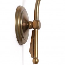 Zweiflammige Art Déco-Wandleuchte ALTO ADIGE III von Art Nouveau Lamps, Bild 12: Alt-Messing