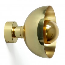 Offene Halbkugel-Wandleuchte aus Messing, Ø 20/30 cm