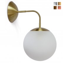 Zeitlose Wandleuchte mit matter Glaskugel, Ø 22 cm, auch farbig