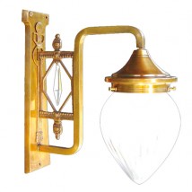 Einflammige Jugendstil-Wandleuchte PANNONIA I von Art Nouveau Lamps, Bild 6: Wandleuchte in Messing poliert