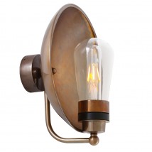 Nostalgische Badezimmer-Wandlampe mit Messing-Reflektor, IP65 - Casa Lumi