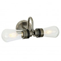 Zweiflammige Badezimmer-Wandlampe mit Glaskolben, IP65