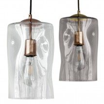 Irregular shaped glass cylinder pendant lamp in different colors