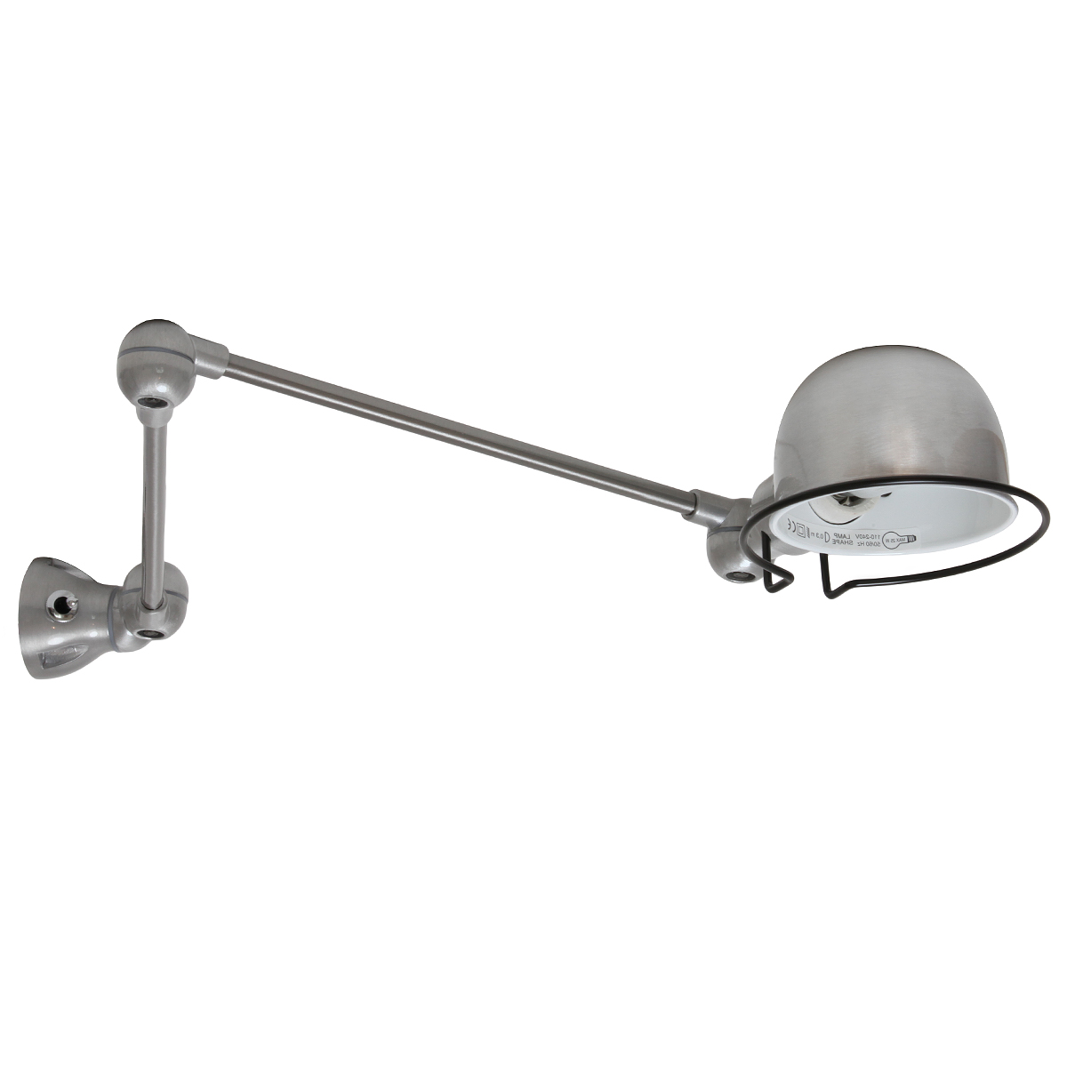 Kleine Gelenkarm-Lampe JIELDÉ SIGNAL SI331: Stahl natur, gebürstet und klar lackiert