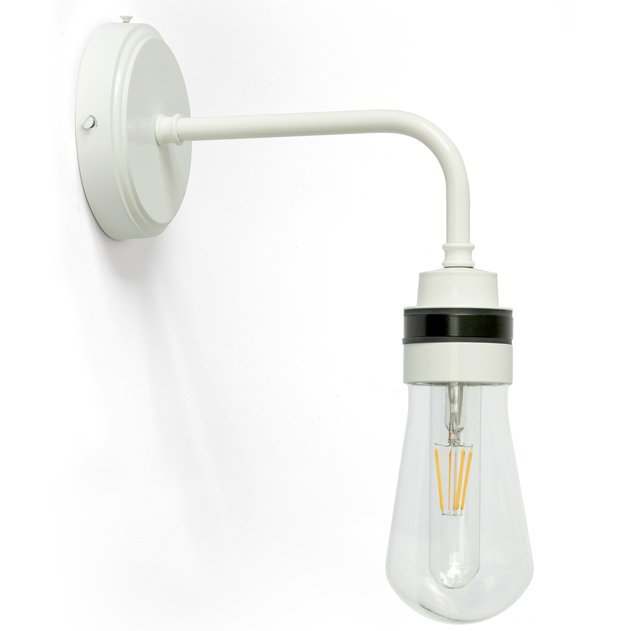Simple wall lamp with glass flask cover, IP65 Simple wall lamp with glass flask cover, IP65