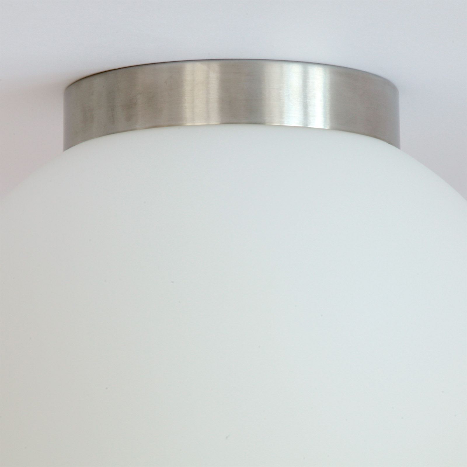 Klassische Kugel-Deckenleuchte SPHERA für Flur oder Bad, IP65, Ø 20–40 cm: Edelstahl satiniert