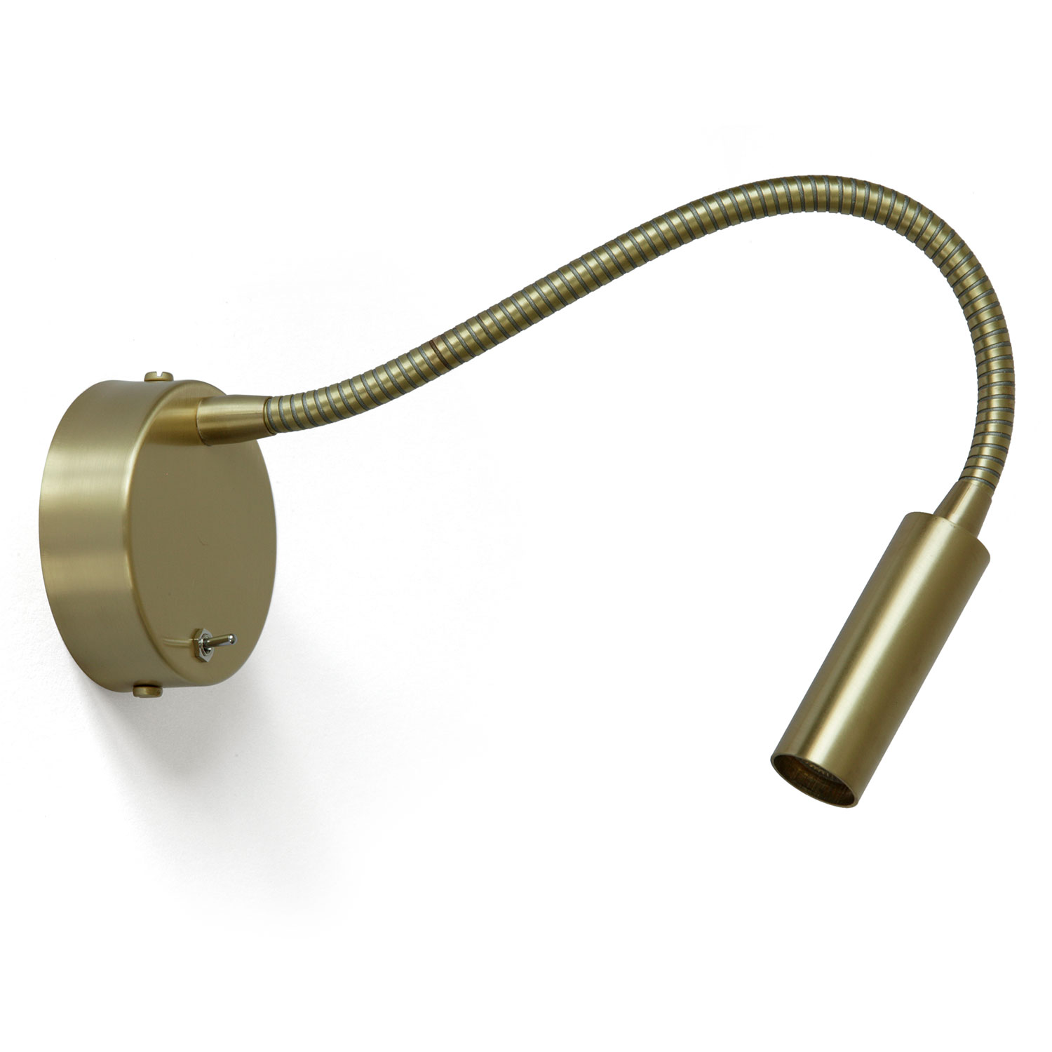 Flex arm wall lamp made of brass - e.g. ideal for bedside reading