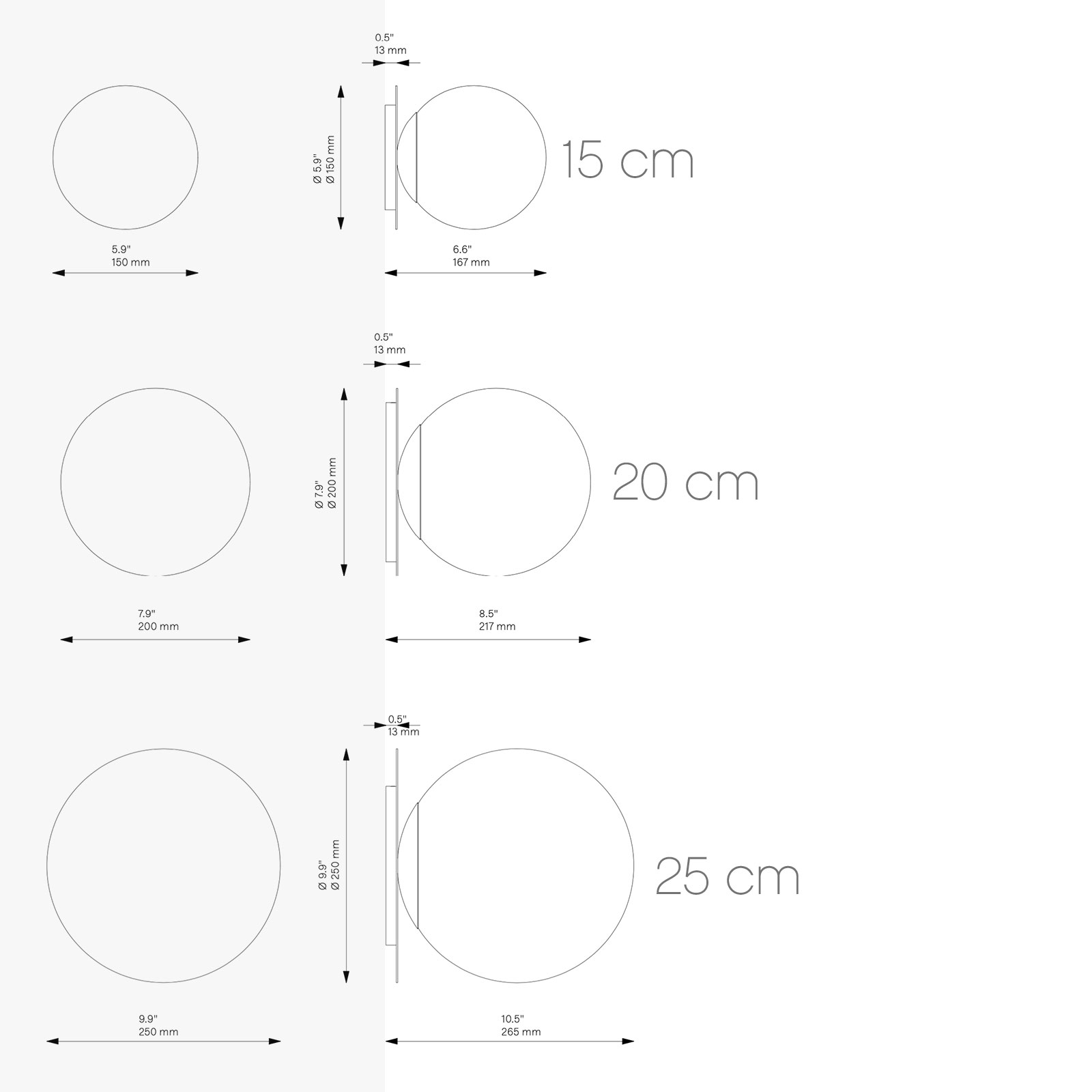 Glaskugel-Deckenleuchte PULSAR mit extraflacher Design-Halterung, Ø 15–25 cm, Bild 16