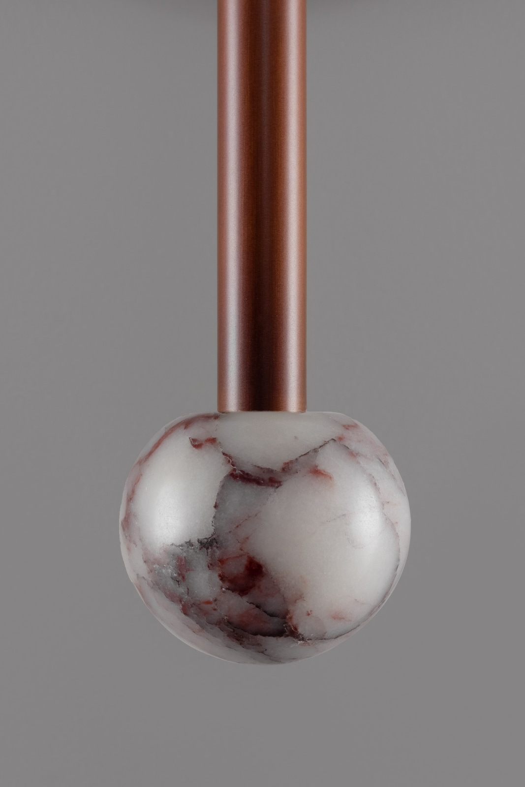 BABYLON DOUBLE Exclusive Brass Wall Light with Natural Marble: Mahogany – Calacatta Viola