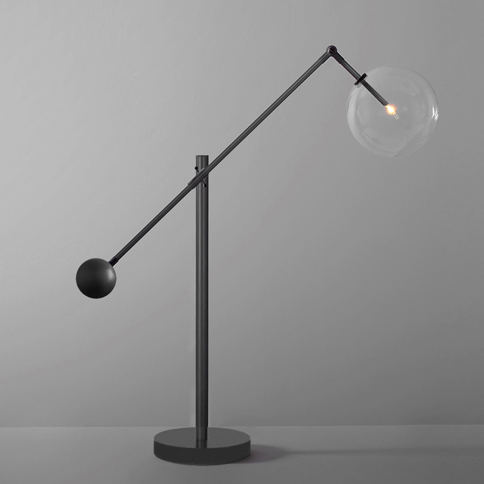 Pivoting Glass Ball Table Light MILAN with Counterweight Pivoting Glass Ball Table Light MILAN with Counterweight