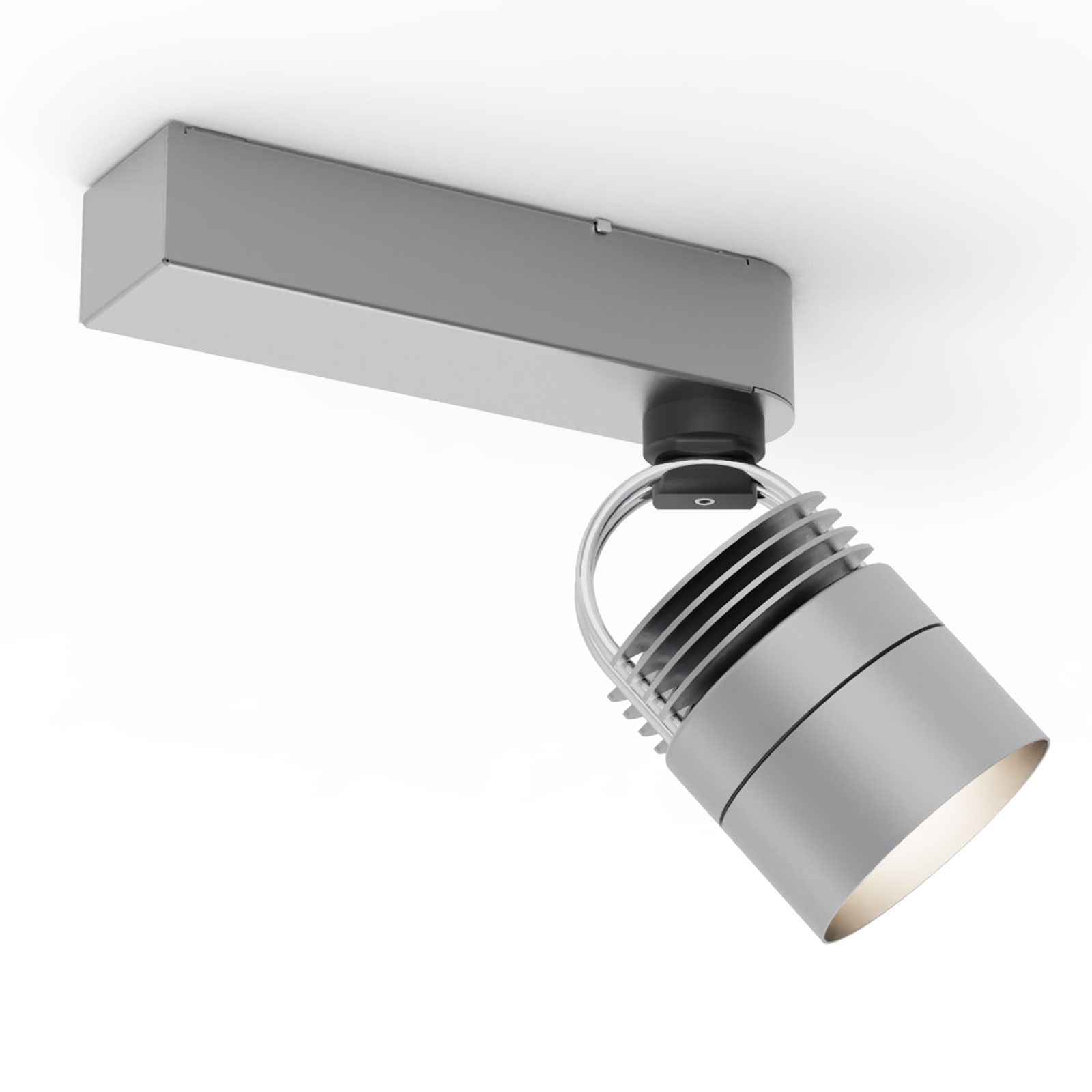 Bild 15: Silber mit Blendenring MOD MONO Aufbau-Deckenspot – Modulares Strahlersystem: Silber mit Blendenring